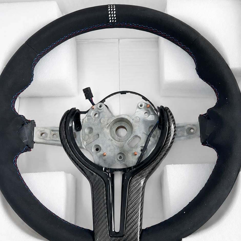 SUEDE ALCANTARA F CHASSIS STEERING WHEEL - CUSTOM (MADE TO ORDER)