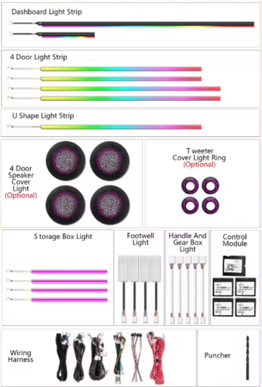 F30/F32/F33/F82/F80/F83/F36 Ambient lighting kit