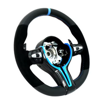 SUEDE ALCANTARA F CHASSIS STEERING WHEEL - CUSTOM (MADE TO ORDER)