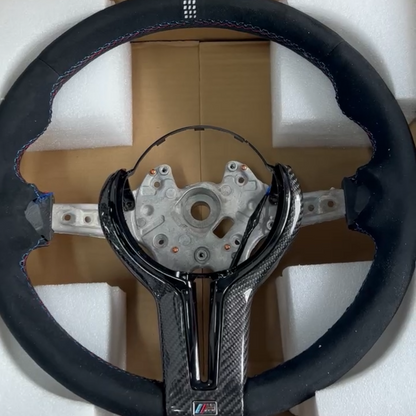 SUEDE ALCANTARA F CHASSIS STEERING WHEEL - CUSTOM (MADE TO ORDER)